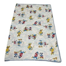 Vintage Mickey House Baby Receiving  Blanket Crib Throw 46x35 Pluto Donald Gooft - $37.39