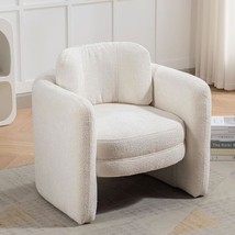 Mid-Century Modern Accent Chair-Barrel Armchair For Living, Bedroom, Office-Vers - £376.46 GBP
