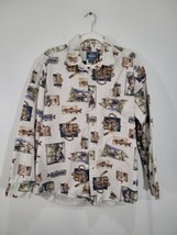 Vintage Woolrich Shirt Mens Size Large Button Up Fly Fishing Fish Print ... - £14.48 GBP