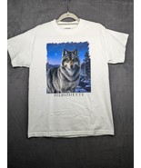 Vintage Hanes Wolf Silhouette T-Shirt Medium White NOS - £11.06 GBP