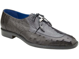 Belvedere Men&#39;s Shoes Bolero Genuine Ostrich Leg and Ostrich Quill Gray R43 - £454.74 GBP
