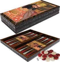 LaModaHome King Darius III Turkish Backgammon Set, Wooden, Board Game for Family - £50.62 GBP