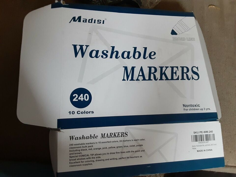 Washable Markers, Broad Line Markers, Assorted Colors, Classroom Bulk Pa... - $54.45