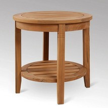 Teak FSC Heavy A-Grade Quality Outdoor Porch Round End Side Table A+ BBB Rating - £239.74 GBP