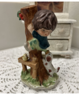 1980 Enesco Figurine Bud Vase BOY Up a Tree DOG biting rear end - €8,52 EUR