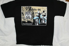 Motorcycle Us Route 66 The Mother Road America Usa Map T-SHIRT - $11.27