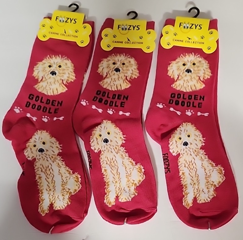 FOOZYS CANINE GOLDEN DOODLE PUPPY DOG SOCKS DRESS CASUAL UNISEX PET 3 PA... - $13.41