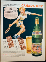 Vintage 1941 Print Advertisement Canada Dry Ginger Ale - Tennis Player - $25.99