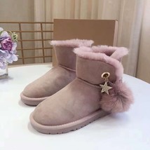 Real Sheepskin New Style Nice Winter Classic Snow Boots Genuine Sheepskin Women  - £95.08 GBP