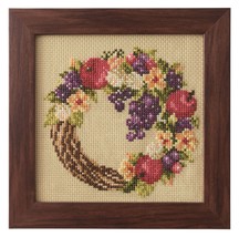 Cosmo Harvest Wreath Seasonal Flower Arrangement Cross Stitch Kit - £26.71 GBP