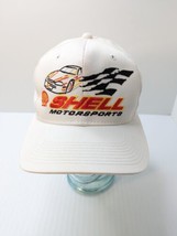 Vintage 1990s Shell Motorsports Racing Snap Back Hat Cap  White Adjustable OSFM - £14.80 GBP