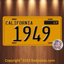 Vintage Replica 1950s yellow 1949 California Aluminum License Plate Tag - £15.53 GBP