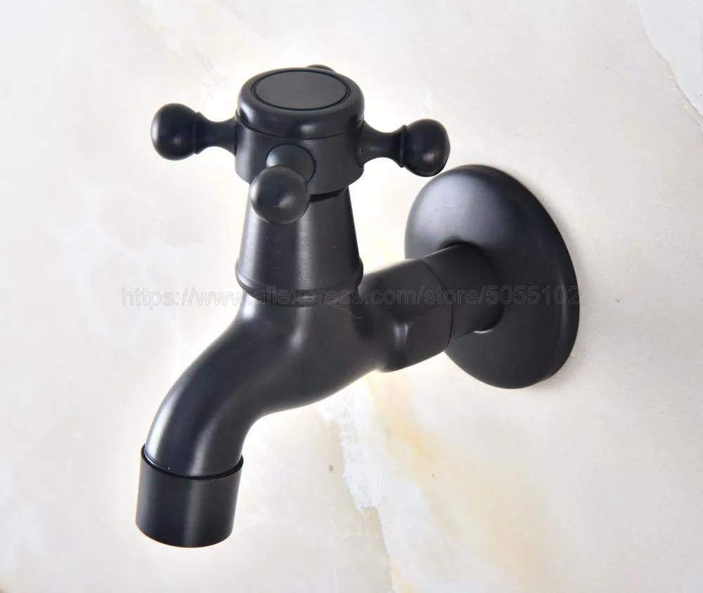 House Home Black A Rubbed BrA Wall-Mounted Mop Pool Sink Tap for Kitchen Bathroo - £34.37 GBP