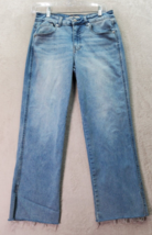 Oat New York Jeans Womens Sz 4 Light Blue Denim Flat Front Straight Leg Mid Rise - £20.34 GBP