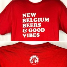 New Belgium Brewing Beers Good Vibes Retro T-Shirt XL Felt Lettering Fat... - £19.04 GBP