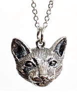 Cat Pendant Freya 3D Face Bast Necklace Amulet Talisman 925 Sterling Silver - £35.13 GBP