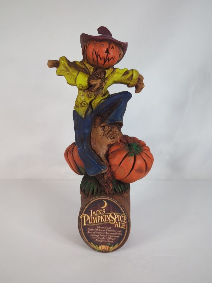 JACK'S PUMPKIN SPICE ALE Beer Tap Handle Anheuser-Busch Fall Halloween Scarecrow - £18.33 GBP