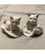 Lot of 2 porcelain cats 3&quot; Kitty Decor Cat Lover - $14.25 CAD