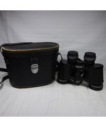 Vintage Kmart FOCAL Binoculars 7x35 Black with Interesting Hard Case and 4 caps