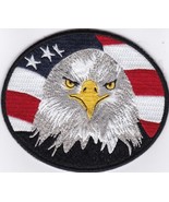 BALD EAGLE 3x4 AMERICAN FLAG 2x4 SEW/IRON PATCH EMBROIDERED USA MILITARY... - $363.02 MXN