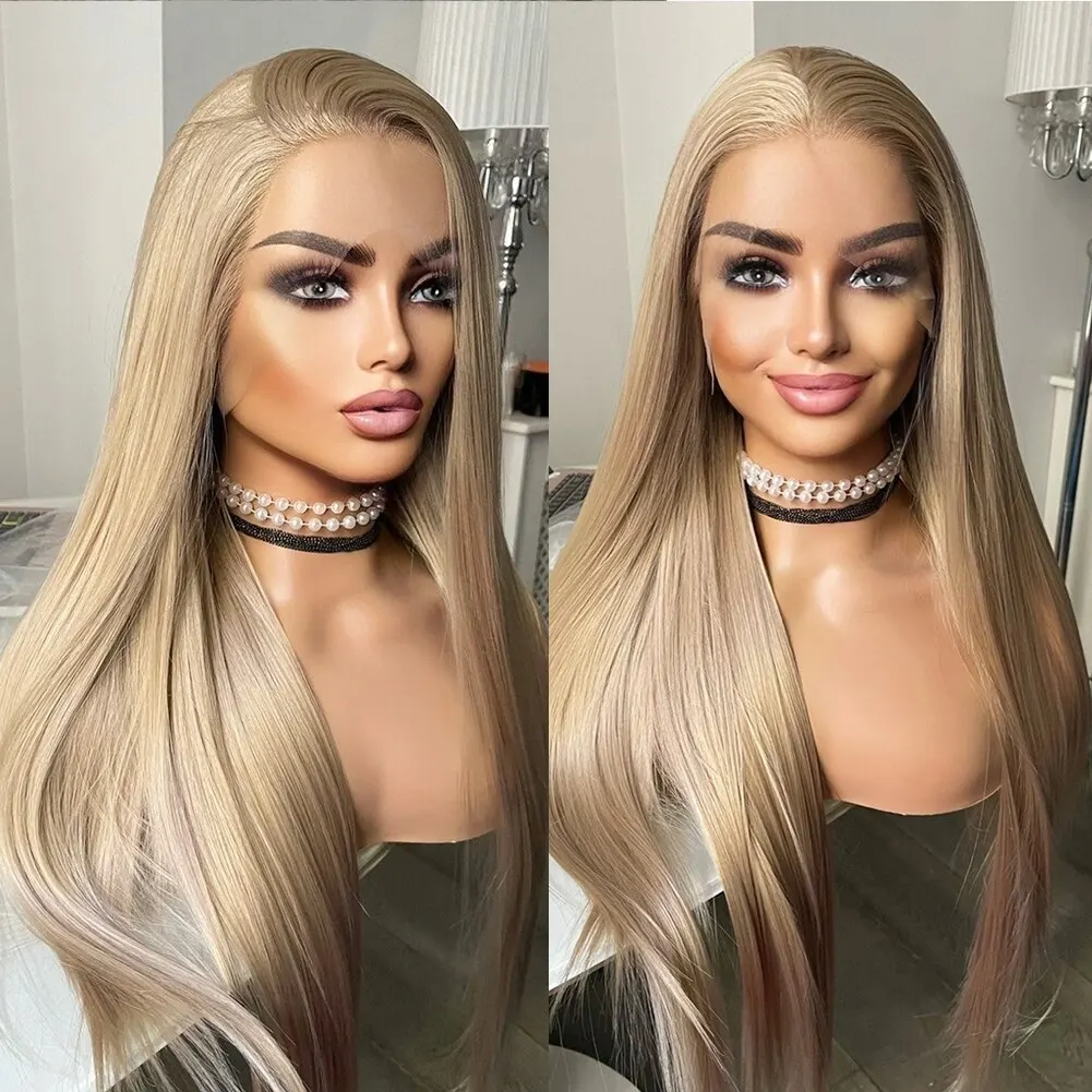 Synthetic Lace Front Wig Long Straight Hair Lace Wigs for Women with Baby Ha - £28.76 GBP+