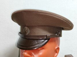 Vintage Original USSR Peak Forage Soviet Red Army Officer Field Peaked C... - $54.45