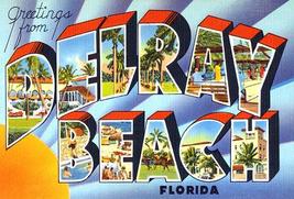 Greetings From Delray Beach, Florida - 1930&#39;s - Vintage Postcard Magnet - £9.53 GBP