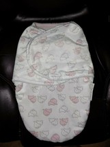 Blankets &amp; Beyond White/Pink Elephant Swaddle Bag for 0-3 Months Infant - £15.49 GBP