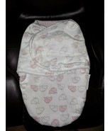 Blankets &amp; Beyond White/Pink Elephant Swaddle Bag for 0-3 Months Infant - £15.49 GBP