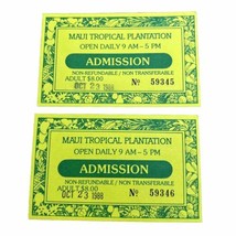 1988 Maui Tropical Plantation Waikapu Valley Hawaii Ticket Stubs - £6.39 GBP