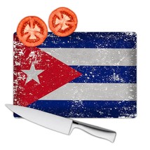 Cuba : Gift Cutting Board Flag Retro Artistic Cuban Expat Country Made In USA - £22.87 GBP