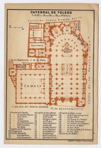 1913 Original Antique Plan Of Toledo Cathedral / Spain - £15.92 GBP