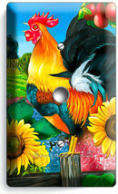 Coutry Farm French Rooster Sunflowers Light Dimmer Cable Plate Kitchen Art Decor - £7.98 GBP