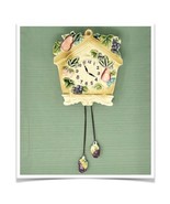 Ceramic Cuckoo Clock Planter Wall Pocket Fruit Motif 50s Kitsch Cottagec... - £25.88 GBP