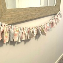 Rag Garland Girls Bedroom Decor Party Fabric 36&quot; Pink - £11.20 GBP