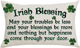 Happy St. Patrick&#39;S Day Home Sofa Chair Bed Decoration Lumbar Pillowcase... - £30.77 GBP