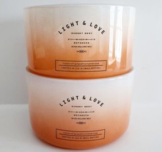 Candle Holder Jars Lot Of 2 New OB Seven Willows Wax Co Light &amp; Love Cra... - €26,33 EUR