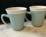 SANGO RICO AQUA MUGS SET OF 2 Hand Painted 4671 - $18.49