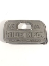 Vintage RIDE MFG Snowboards Promo Belt Buckle With Bottle Opener Made In... - £46.73 GBP