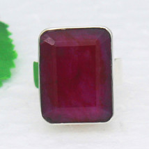925 Sterling Silver Natural Ruby Ring Handmade Jewelry Gemstone Ring - £32.28 GBP