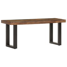 vidaXL Bench Brown and black Solid reclaimed wood, powder-coated steel - $3,978.01 MXN