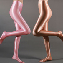 Plus Size Sexy Satin Pantyhose Shiny Wetlook Stockings High Gloss Spande... - £12.53 GBP
