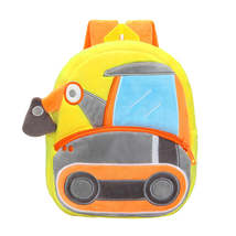 Anykidz 3D Yellow Excavator Kids School Backpack Cute Cartoon Animal Style Child - £31.32 GBP