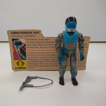 GI Joe Vtg Hasbro Figure 1986 Cobra Lampreys Pilot W/File Card &amp; Gun - £27.96 GBP