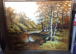 Large 61&quot;x 49&quot; Original Walter Sherwood Landscape Oil Painting Signed Ar... - $300.00