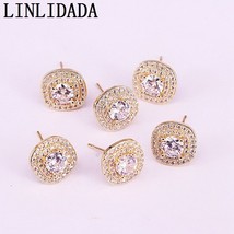 8Pair Gold Filled clear Crystal zirconia cz fashion jewelry Stud Earring For Wom - £38.44 GBP