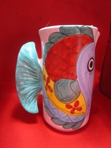 Fish Pitcher Italian Pottery 8&quot; Vietri Italy - £43.06 GBP
