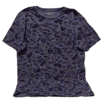 Gap Blue Camo T-Shirt Size XL/12 Chest Pocket Short Sleeve Cotton Knit Tagless - £7.82 GBP