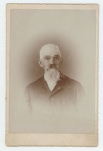 Antique Circa 1880s Cabinet Card Older Man Wearing Suit Coat with Long Beard - £9.73 GBP