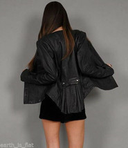 Winter Kate Jo black leather jacket xs lamb 00 extra small tail nicole r... - $494.99